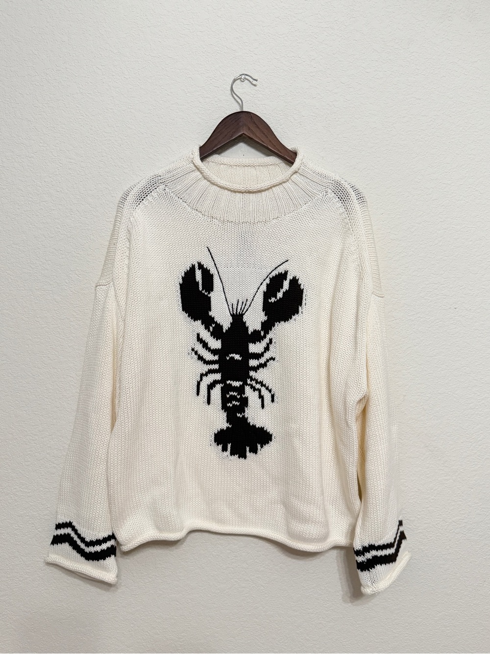 J.Crew 2025 Rollneck™ sweater with lobster intarsia size L NWT - Picture 2 of 8